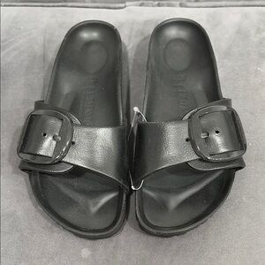 Birkenstock Madrid Big Buckle Black Sandals